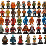 **A vibrant, colorful display of various TeenyPing limited edition figures.** Focus on showcasing the intricate details and unique designs of the genuine figures. Capture the excitement and collectibility of these toys, highlighting the joy they bring to children and parents.