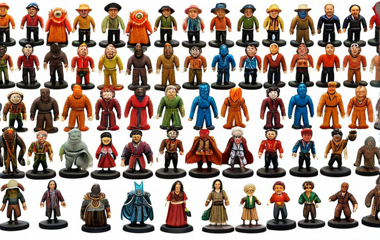**A vibrant, colorful display of various TeenyPing limited edition figures.** Focus on showcasing the intricate details and unique designs of the genuine figures. Capture the excitement and collectibility of these toys, highlighting the joy they bring to children and parents.
